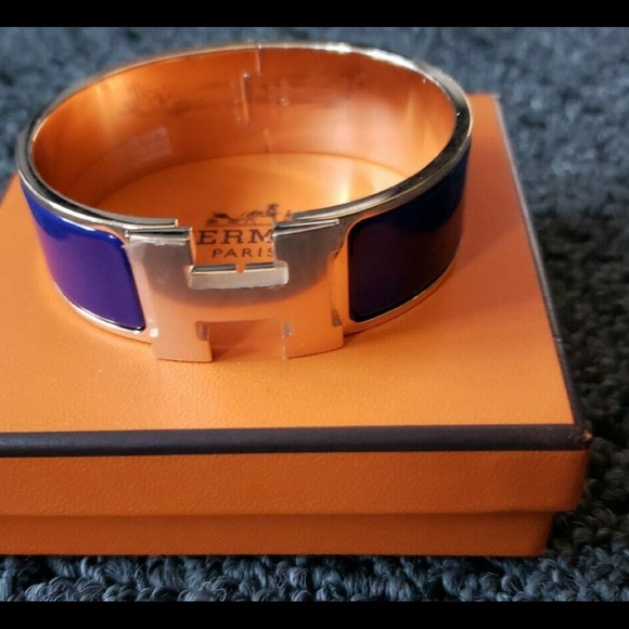 Hermes Clic Clac H Bracelet Blue Indigo GM - Picture 2 of 7